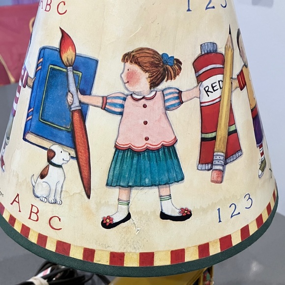 Kids School Bus Table Lamp with Yellow and Multicolor Design. - Picture 3 of 16